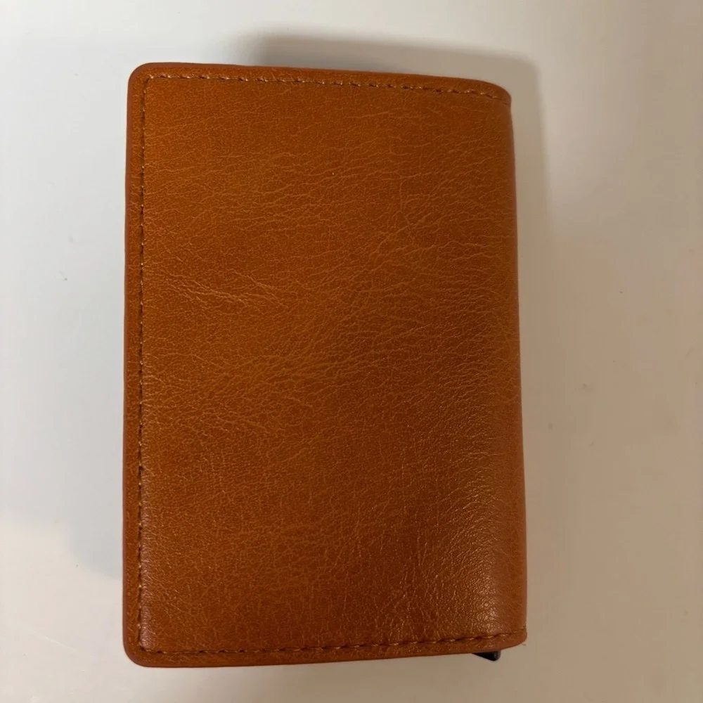 SIMPL Toggl Brown Leather Pop Up Card Holder Minimalist Wallet
